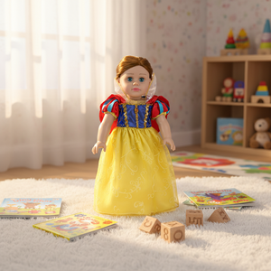 Jouet éducatif personnalisé en vinyle souple, poupée en peluche princesse de 18 pouces, ensemble cadeau pour enfants - Product Image 2