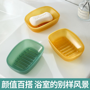Oval Plastic Soap Dish Green Drainable Minimalist Design For Bathroom Use - Product Image 4