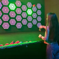 Jeu de lancer d'anneaux interactif Mega LED Light Pixel Grid, arène de défi avec sacs de sable et balles, structure métallique pour parc d'attractions