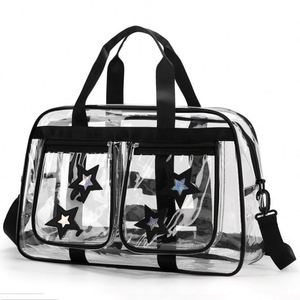 Sac de sport transparent en PVC grande capacité, portable, bandoulière, pour le fitness, imperméable - Product Image 1