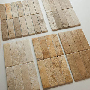 Carrelage en <span class=keywords><strong>pierre</strong></span> <span class=keywords><strong>calcaire</strong></span> naturelle 50x200mm beige jaune antique, <span class=keywords><strong>pierre</strong></span> vieillie, carreaux longs pour revêtement mural et pavage de sol - Product Image 1