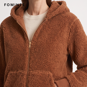 Manteau d'hiver personnalisé pour <span class=keywords><strong>femme</strong></span> en <span class=keywords><strong>polaire</strong></span> à <span class=keywords><strong>capuche</strong></span>, <span class=keywords><strong>veste</strong></span> chaude d'extérieur, broderie OEM, <span class=keywords><strong>veste</strong></span> en <span class=keywords><strong>polaire</strong></span> Sherpa, fabricant en gros - Product Image 4