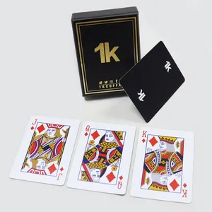 Print Reclame Casino Grade Germany Black Core Papier Poker Duurzaam Speelkaarten Aangepaste Logo Poker Kaarten