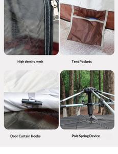 Tente hexagonale automatique robuste quatre saisons en tissu Oxford, imperméable, protection UV, pliable, portable, pour <span class=keywords><strong>camping</strong></span>, pique-nique, extérieur - Product Image 3