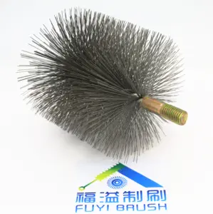 Double Spiral Twisted In Wire Tube Brush Stainless Steel Brush Flue Brush