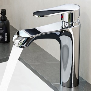 Grifo Mezclador de Baño Cromado Moderno de Latón para Lavabo, Agua Fría y Caliente, Montado en Cubierta, Modelo TZZJ-B-038 - Product Image 2
