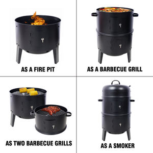 Portable Charcoal Smoker <b>Grill</b> 16 Inch Vertical for Camping BBQ - Product Image 2