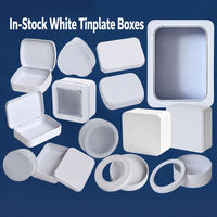 Boîte en fer blanc en gros en stock, formes variées, boîte métallique vide, logo personnalisé pour emballage de bijoux, cadeaux et cosmétiques