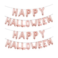 Articles de fête à thème en gros, fournitures de décoration, ensemble de ballons géants en Mylar noir et orange pour Halloween, décoration Joyeux Halloween, Globos Ballon