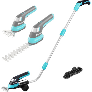 Taille-haie et cisailles à gazon sans fil 3-en-1 à batterie lithium-ion 3,6 V avec perche télescopique à roulettes de 50 po pour jardin et pelouse - Product Image 1