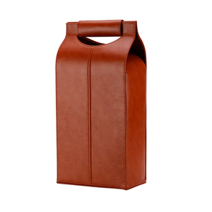 Sang Trọng Hộp Rượu Vang Chất Lượng Cao Biểu Tượng Tùy Chỉnh Da Nâu Duy Nhất 2 Chai Không Thấm Nước Cách Điện Cổ Điển Thanh Lịch Cổ Điển Thiết Kế Mới - Product Image 3