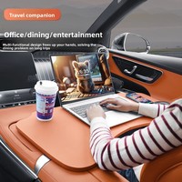 Table pliante pour voiture, petite table pour sièges conducteur et passager, support/bureau multifonctionnel pour repas et ordinateur/portable 36,7x37,8x36,7CM