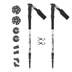 Venta caliente multifuncional Camping aluminio fibra de carbono Alpenstock antichoque <span class=keywords><strong>bastones</strong></span> de senderismo - Product Image 1