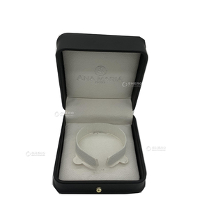 Boîte d'emballage pour bague en cuir vert foncé avec logo personnalisé, vente en gros, boîte d'emballage pour bijoux personnalisée - Product Image 5
