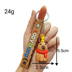 Llavero de PVC con diseño de capibara transfronterizo, serie linda y creativa, colgante para bolso de pareja - Product Image 4