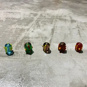 Venta de cuentas de cristal Multicolor, abalorios de cristal de lunares hechos a mano puros para mujer, abalorios de cristal para fabricación de joyas