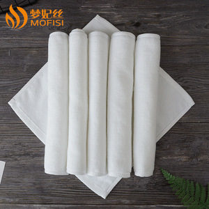 ผ้าเช็ดมือเมิ่งเฟยซี ผ้าฝ้ายสีขาว 30x30 ซม. 50 กรัม ซึมซับได้ดี สำหรับโรงแรม ร้านอาหาร - Product Image 1