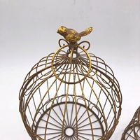 Porte-plante en fer forgé style cage à oiseaux, finition thermolaquée, durable, écologique, à suspendre ou à poser sur table, pour plantes en pot