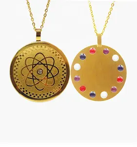 Fashion custom stainless steel men women gold health ion negative bio energy necklace pendant