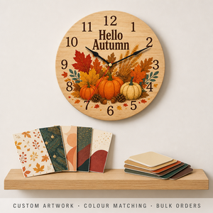 Orologio <span class=keywords><strong>da</strong></span> <span class=keywords><strong>Parete</strong></span> in Legno per Casa, Ufficio, Hotel, Caffè, Decorazione 25x25cm, Orologio Rotondo <span class=keywords><strong>da</strong></span> Appendere, Regalo Stampato per le Feste, Scelta Personalizzata all'Ingrosso - Product Image 1