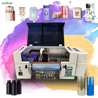 Artiprint Automatic DX7 A3/A4 LED UV Flatbed Roll to Roll Printer untuk pelindung bahan keras halus pada permukaan datar