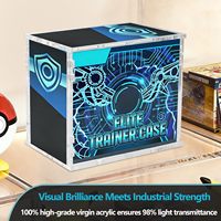 Boîte de rangement et de présentation portable en acrylique magnétique, écologique, anti-poussière et résistante aux UV pour collection de cartes PKMN