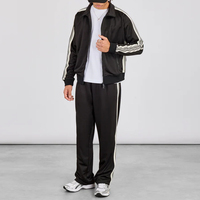 Survêtement Premium Homme Style Urbain Rétro Sportswear Classique à Rayures Latérales Col Montant Zippé Léger