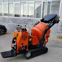 Bétonnière autochargeante 350L, moteur 10HP, haute efficacité de mélange, bétonnière sur chenilles pour la construction
