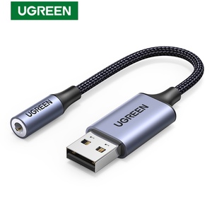 UGREEN CM477 Tarjeta de Sonido Externa USB 2 en 1, Adaptador de <span class=keywords><strong>Audio</strong></span> USB a Jack de 3.5mm, Adaptador USB a Aux con Cable Trenzado de Nailon para <span class=keywords><strong>iPhone</strong></span> - Product Image 1