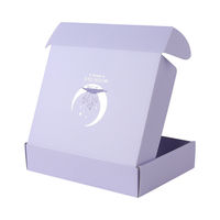 Boîte en carton ondulé de couleur personnalisée, logo en papier violet pour vêtements, chapeaux, chaussettes, boîtes d'expédition, emballage postal