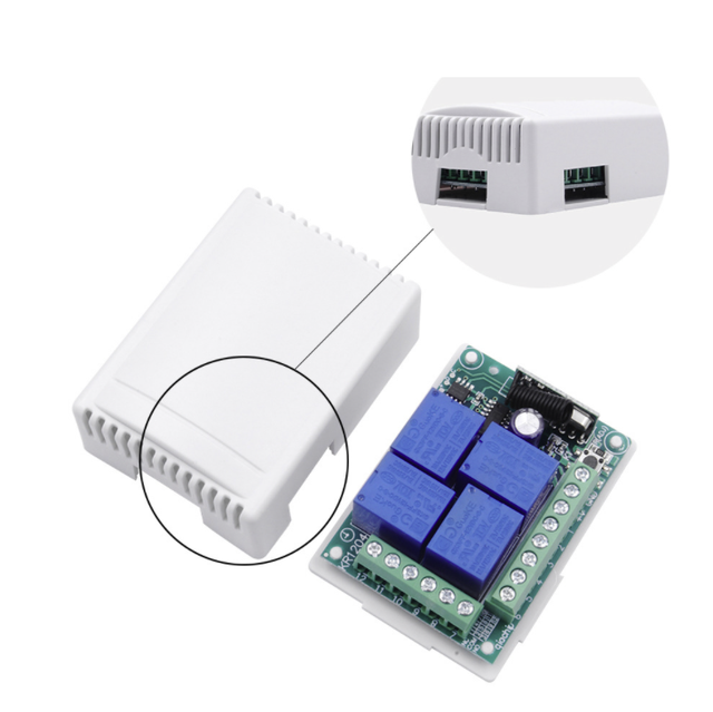 4CH Relay Receiver Module With 4 Channel RF Remote 433Mhz Transmitter Universal Wireless Remote Control Switch DC12V