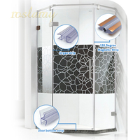 Burlete de PVC para Ducha, Burlete de Goma Antienvejecimiento, Sellos para Ventanas y Puertas, Junta de Sellado, Sello para Puerta