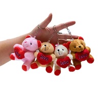 2024 personnalisé saint valentin cadeau amour coeur ours en peluche porte-clés en peluche haute qualité Teddy porte-clés en peluche
