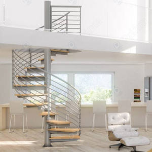 Escalera de Caracol flotante para interiores, peldaños de madera de roble macizo, balaustrada de Vidrio Curvo, Marco inoxidable, Villa, apartamento, pequeño Loft - Product Image 3