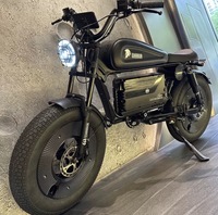 Bicicleta Eléctrica Himoto de 20 Pulgadas, 48v20a, Neumáticos Anchos, Modelo Black Warrior, Bicicleta de Nieve, Motocicleta Todoterreno para Adultos y Jóvenes, Super73