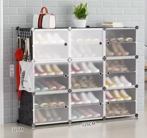 Armoire à chaussures mince Casiers <span class=keywords><strong>en</strong></span> plastique Les casiers à chaussures simples sont assemblés <span class=keywords><strong>en</strong></span> résine - Product Image 5