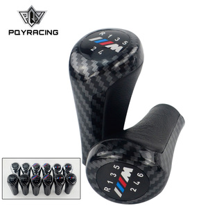 Poyracing Pommeau de levier de vitesse en fibre de carbone avec logo M, boîte de vitesses manuelle 6 vitesses, BMW Série 1 3 5 6 - Product Image 1