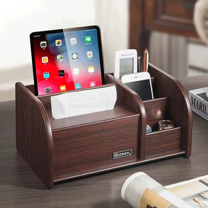 Gloen c2040 लकड़ी के ऊतक बॉक्स डेस्कटॉप बहु-कार्यात्मक पेंसिल धारक भंडारण बॉक्स छात्र दराज शैली लकड़ी के पेंसिल आयोजक - Product Image 2