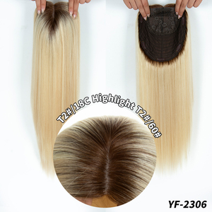 Top europeo cabello humano Topper Color Rubio Clip en pieza <span class=keywords><strong>de</strong></span> cabello judío Kosher Topper 9 "* 9" Base <span class=keywords><strong>de</strong></span> seda tupé para mujeres - Product Image 3