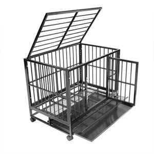 Gaiola para Cães XXL de Metal para Exterior com Bandeja Plástica Transporte para Cães Grandes Gaiola de Aço Resistente com Rodas - Product Image 1