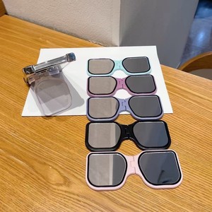 Mirrored <b>Sunglasses</b> Stand Full Rim TPU Unisex Lazy Person Stand 100% UV Protection Black White Pink Blue Green - Product Image 1
