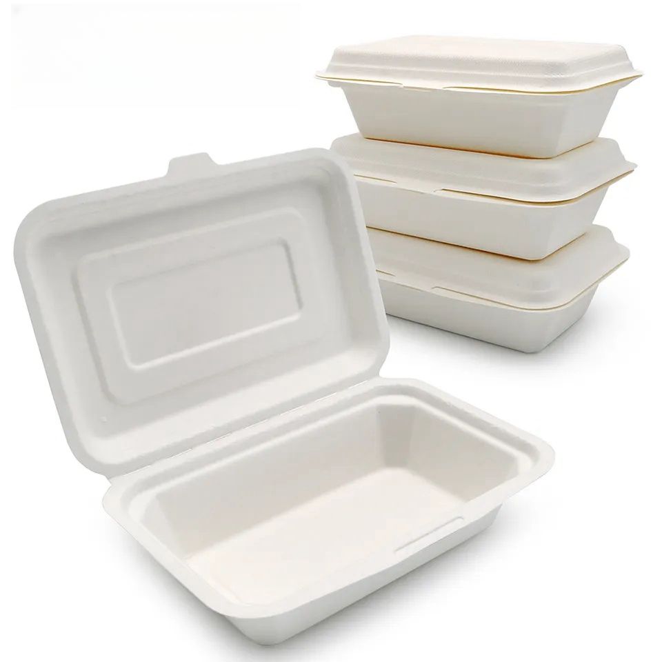 Compostable Disposable Sugarcane Bagasse Sugarcane Clamshell Food ...