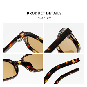 复古男女通用时尚小矩形太阳镜定制标志电脑眼镜奢华高品质UV400眼镜渐变镜片 - Product Image 6