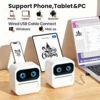 Mini imprimante d'étiquettes thermiques portable avec papier de 58 mm, résolution 203 dpi, batterie 1200 mAh