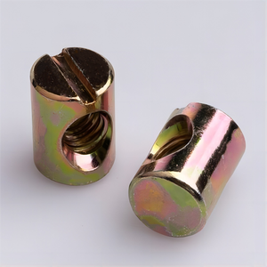 Dadi a barilotto scanalati GDTYF <span class=keywords><strong>HKM</strong></span> M6 X15mm in acciaio al carbonio zincato grado 8.8 per mobili, letti, culle e sedie - Product Image 2