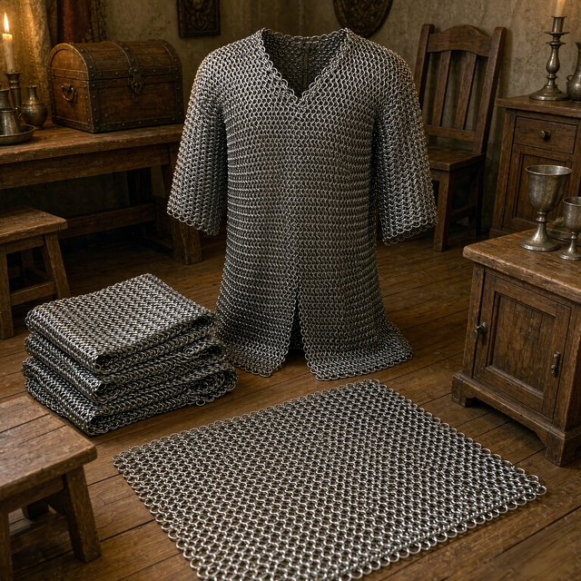 10mm Ring Mild Steel Sleeveless Chainmail Armour Shirt Woven Aluminum Weave Custom Cutting Bending Welding Services Included
