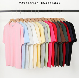 T-shirt d'été à coupe classique pour femme, 92% coton, 8% élasthanne, uni, t-shirts vierges pour femme, hauts pour filles, t-shirts imprimés - Product Image 2