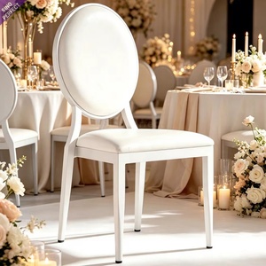 Supplies Wholesale Iron Metal Gold White Weddings Banquet Chiavari <b>Chair</b> with Cushion for Events - Product Image 1
