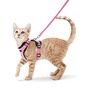 Arnés de gato para <span class=keywords><strong>gatos</strong></span>, juego de correa para caminar, Escape, ajustable, chaleco pequeño, arnés reflectante para <span class=keywords><strong>gatos</strong></span> - Product Image 2