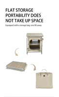 Table de camping moderne en métal avec mini boîte de rangement pliable et sac – Table de pique-nique extérieure compacte et durable pour hôtels et entrées